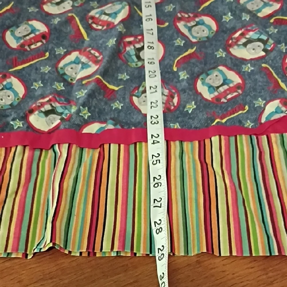 Colorful Handmade Thomas And The Train Pillow Case, Vintage Fabric.